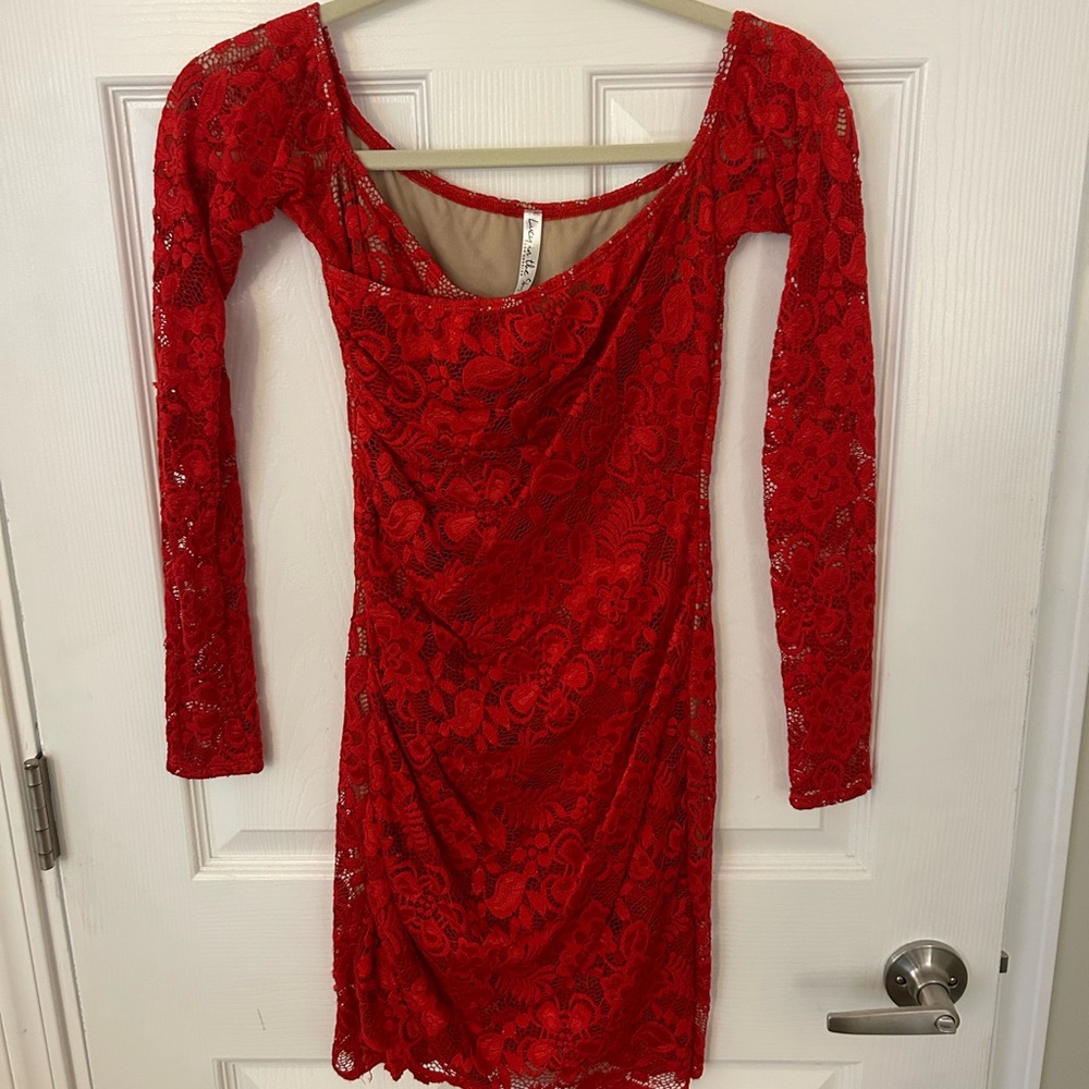 Red mini dress